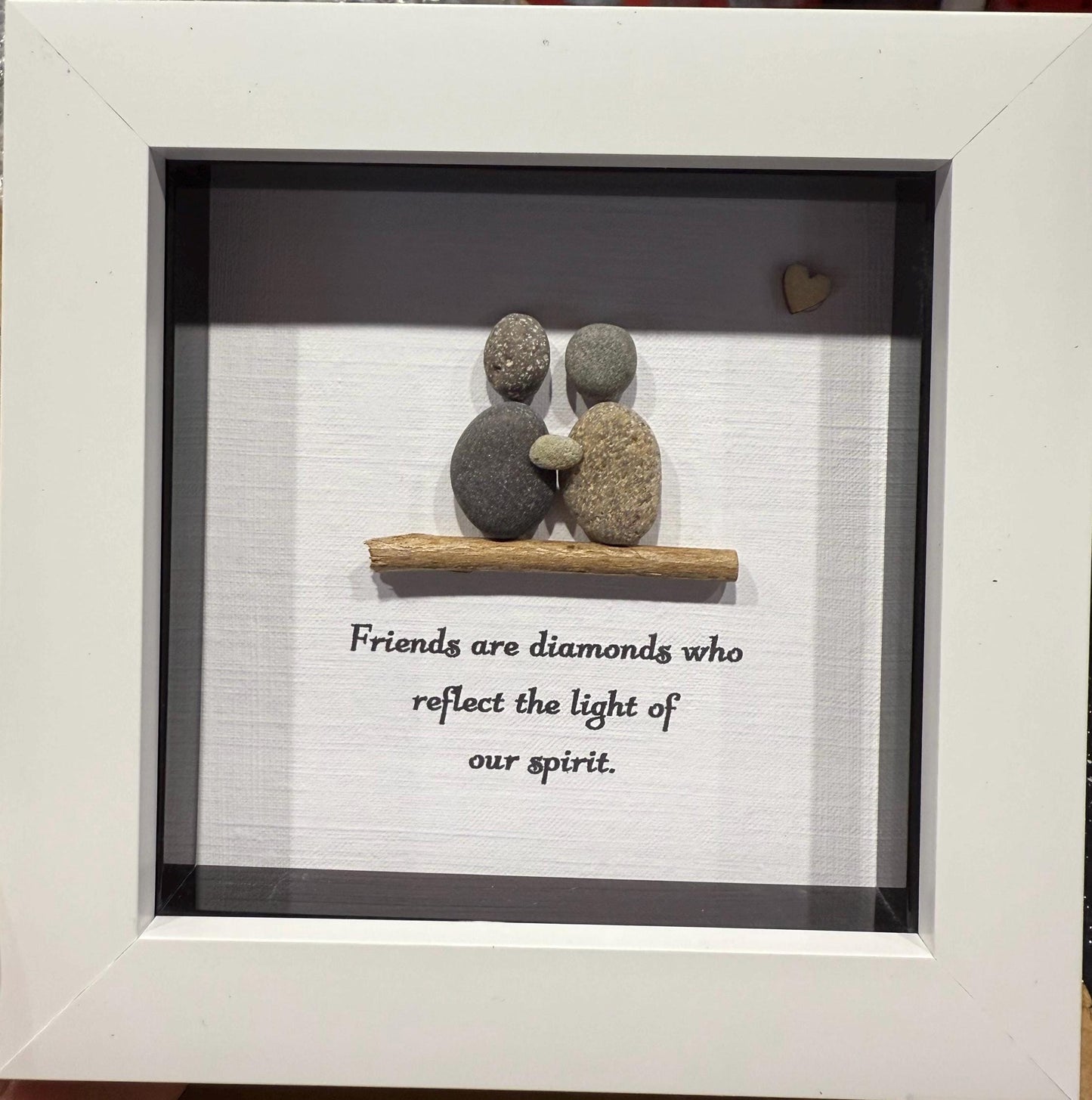 friends pebble art, friends are diamonds, 4x4” pebble art, friends gift