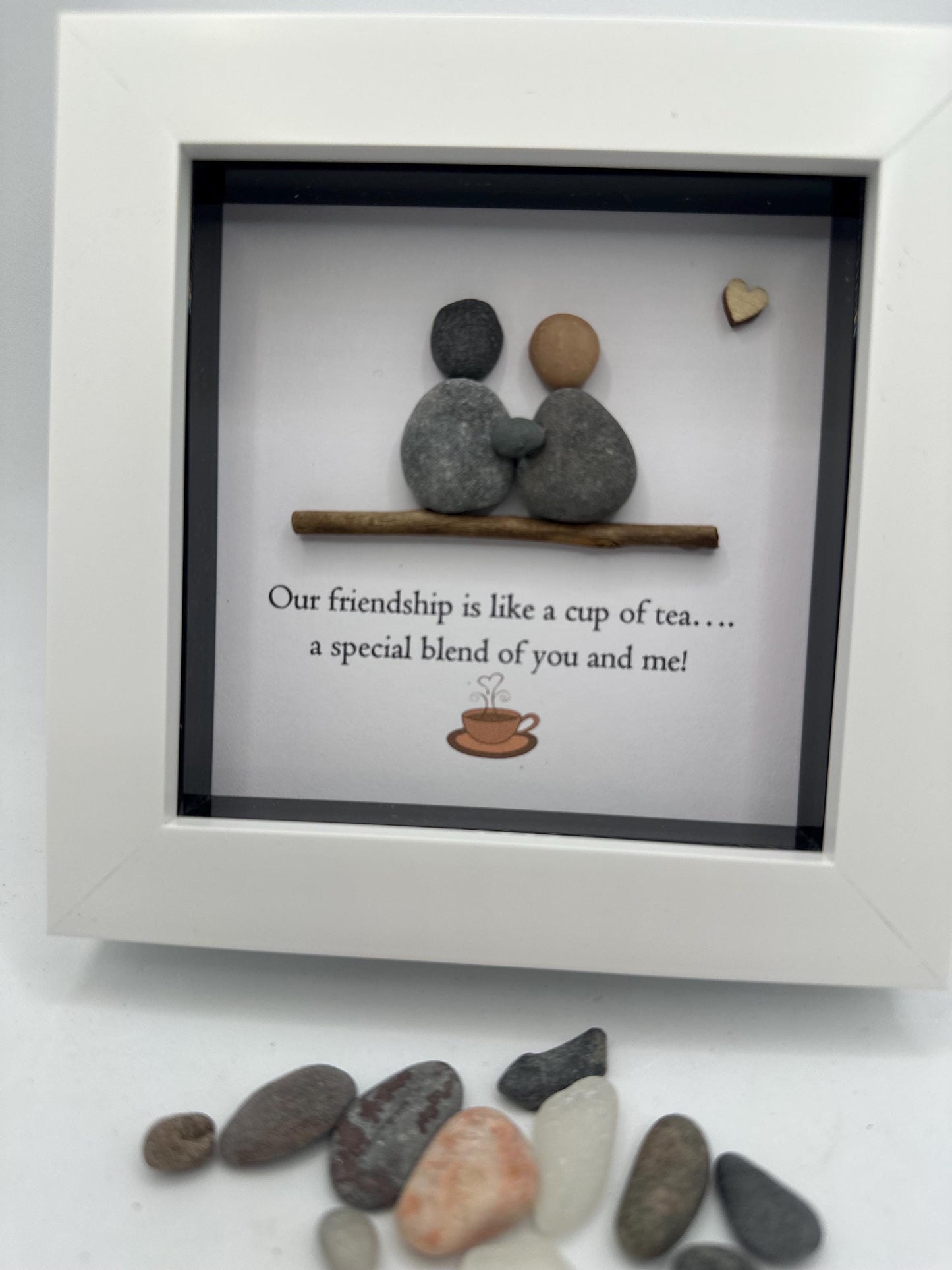 4”x4” ,Our friendship is like a cup of tea... a special blend of you and me! Priceless, pebble art friends, pebble art gift, friend gift,