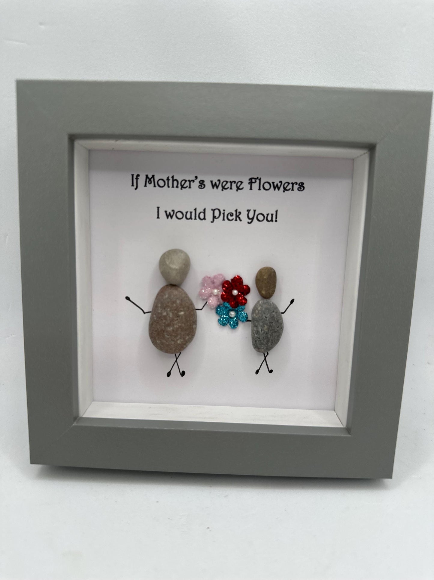 Mothers day pebble art, Mothers day gift, mum gift, if mothers were flowers gift, pebble art