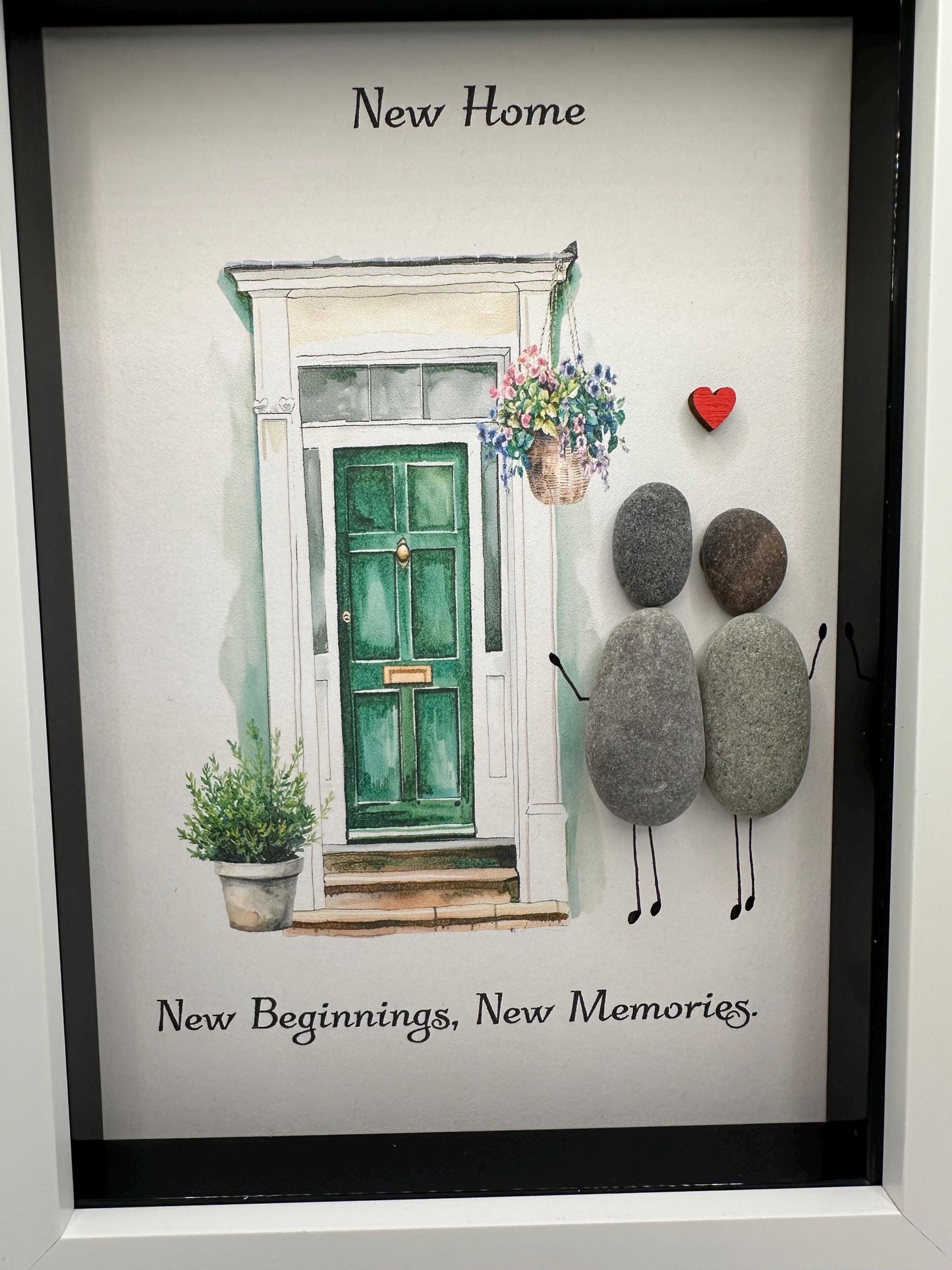 new home pebble art, pebble art new home, new home gift, new home, moving house gift