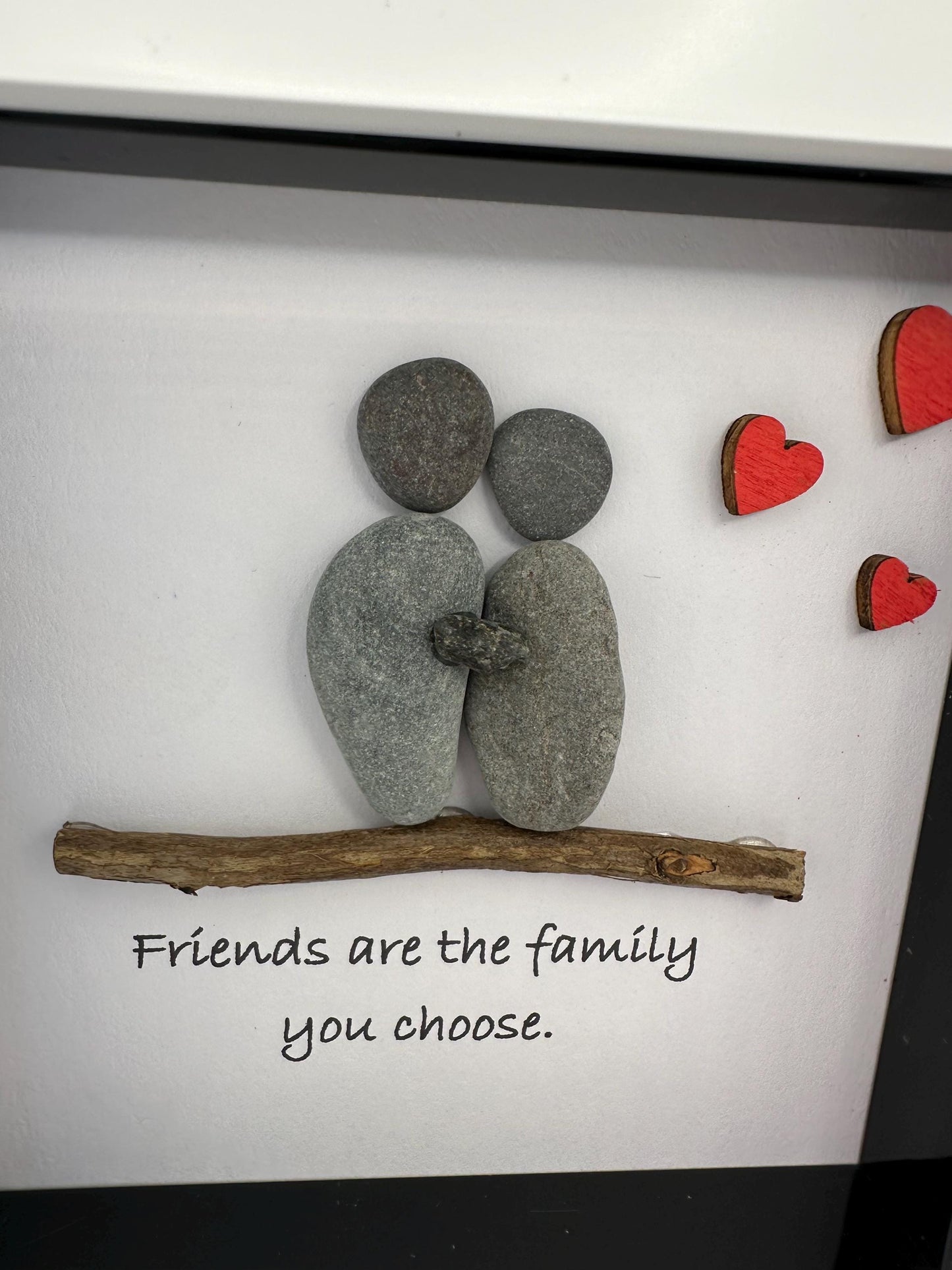 4”x4” friends pebble art, friends are the family you choose, friends, pebble art gift, friend gift, friends