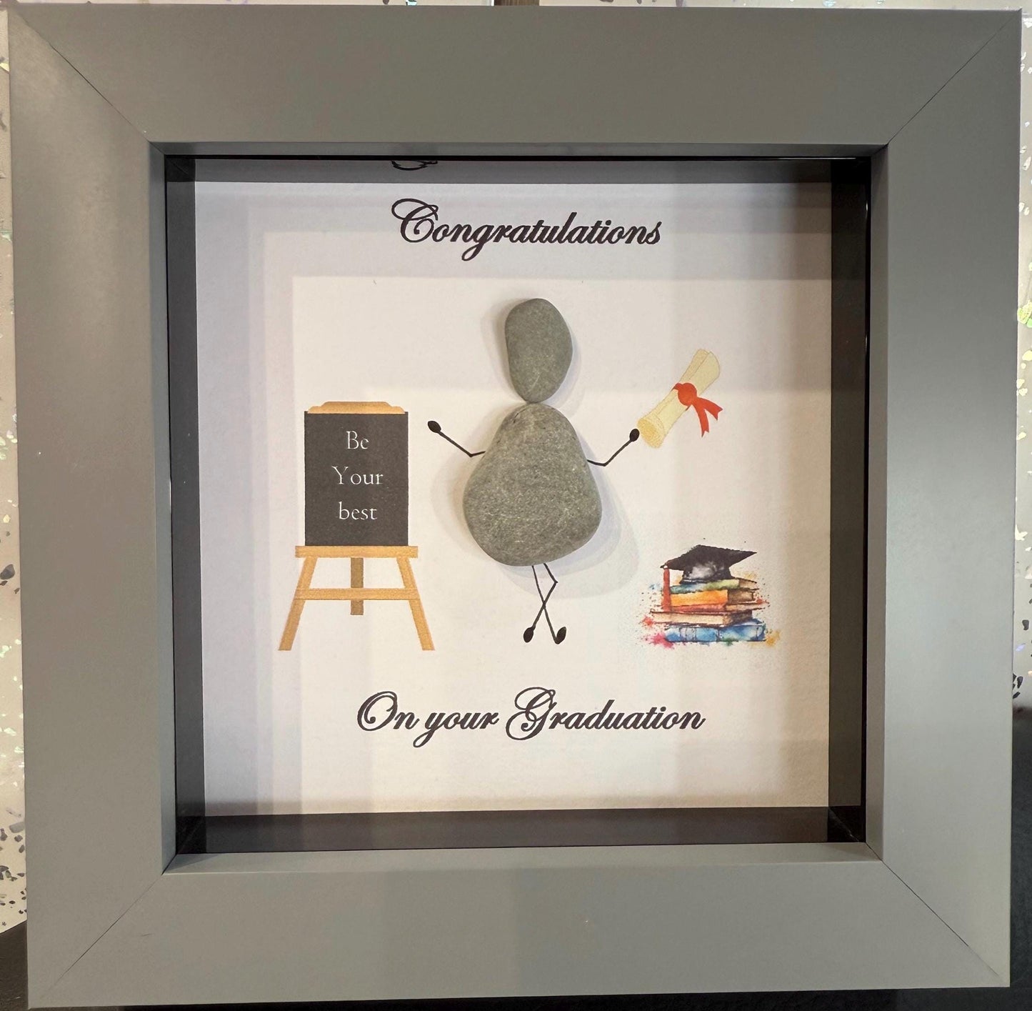 Graduation pebble art, Graduation framed art, pebble art graduation , value frames,graduation gift,graduation