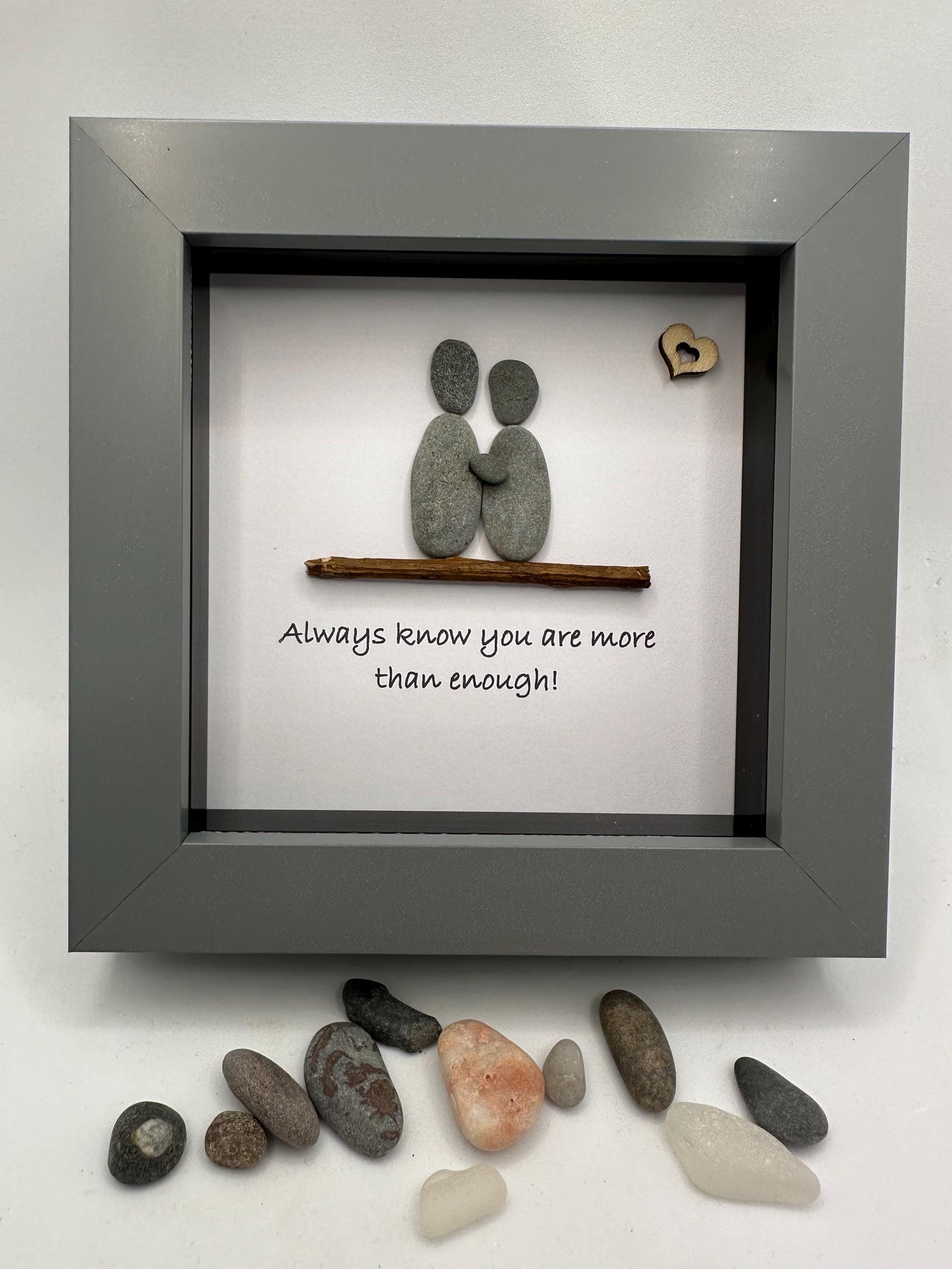 4”x4” friends pebble art, you are enough, friends, pebble art gift, friend gift, friends