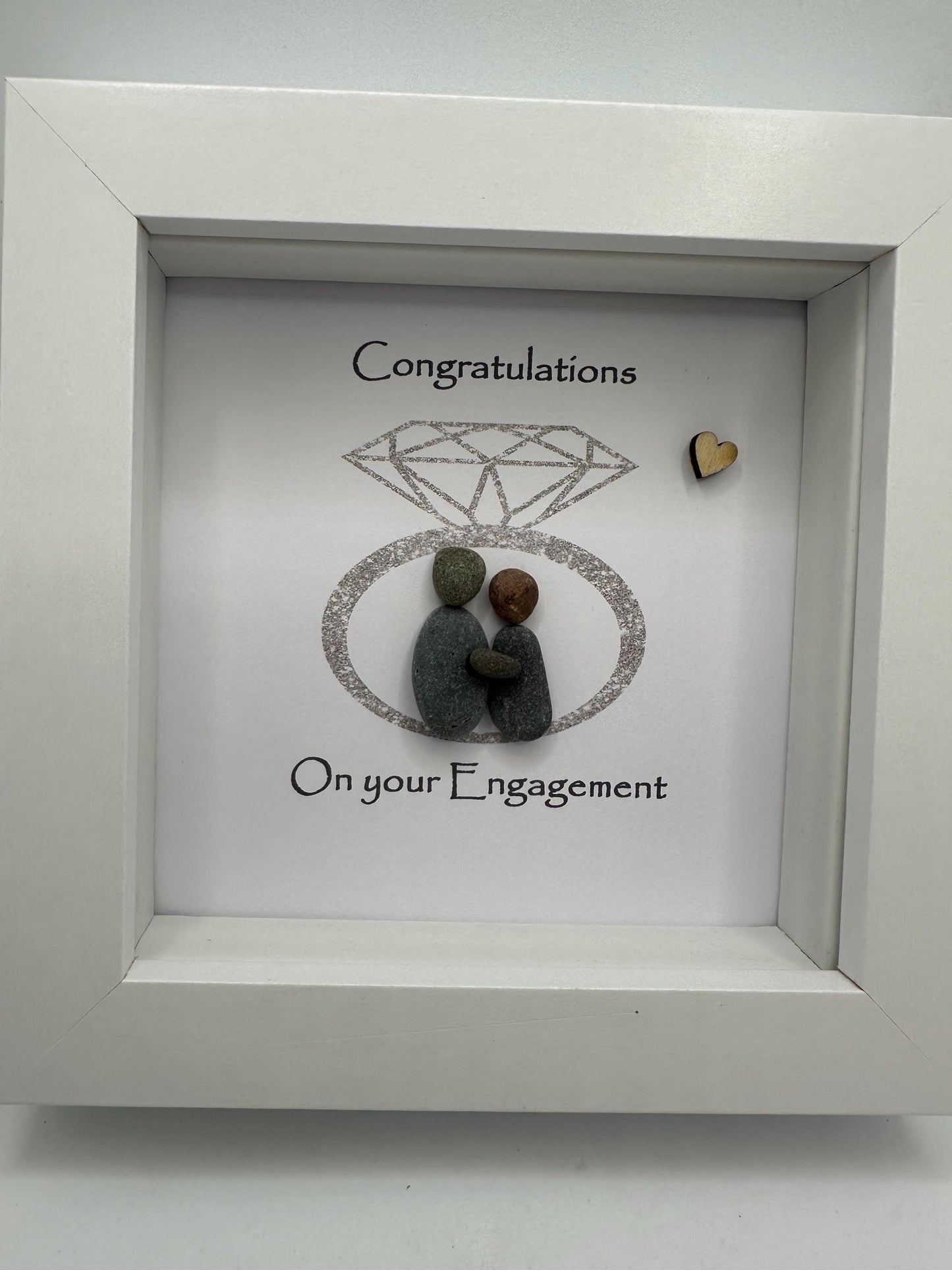 engagement pebble art, engagement gift, engagement ring pebble art, pebble art engagement,