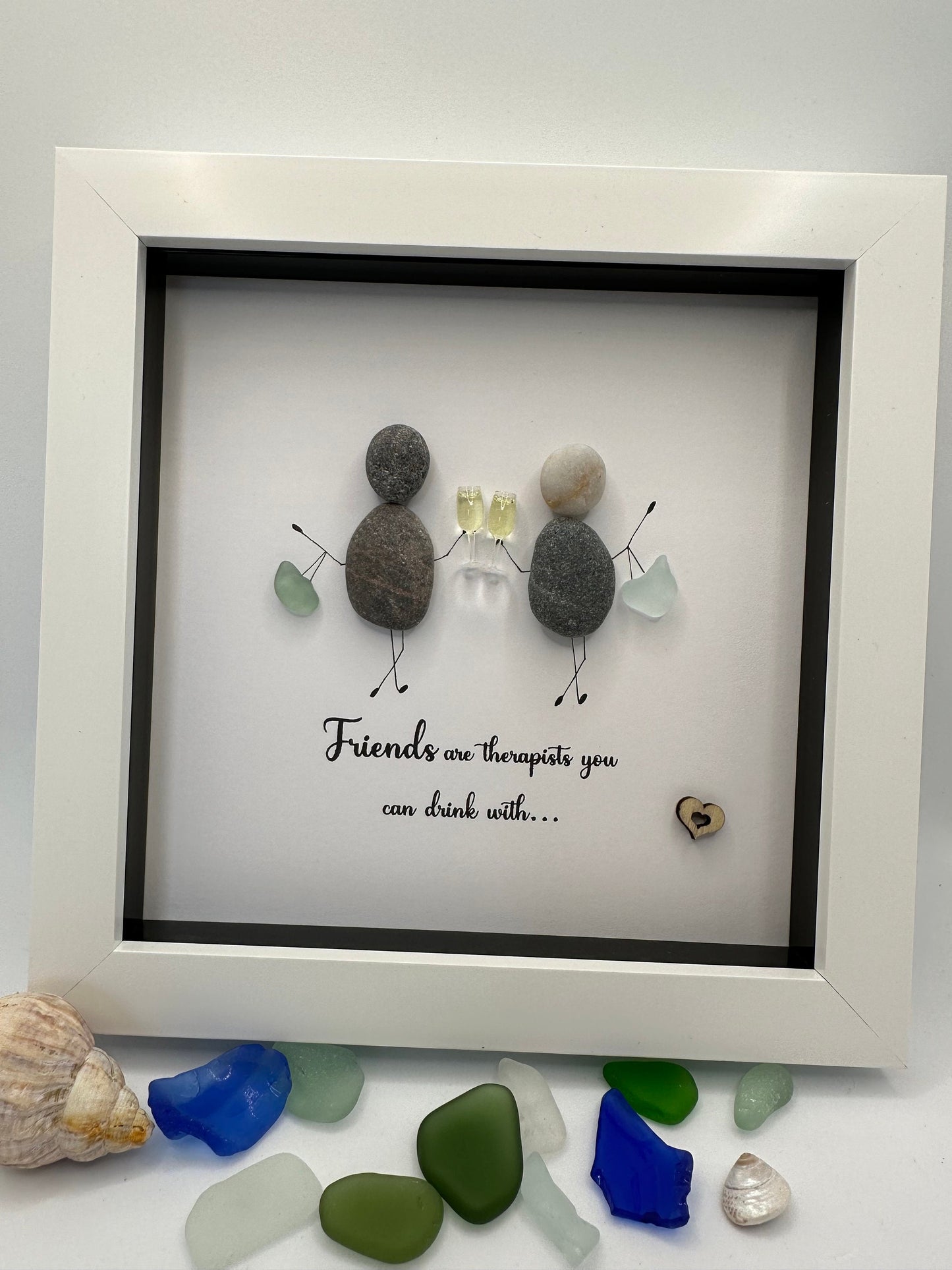 Pebble art friends,friends are therapists, friendship pebble art, friend gift, birthday gift