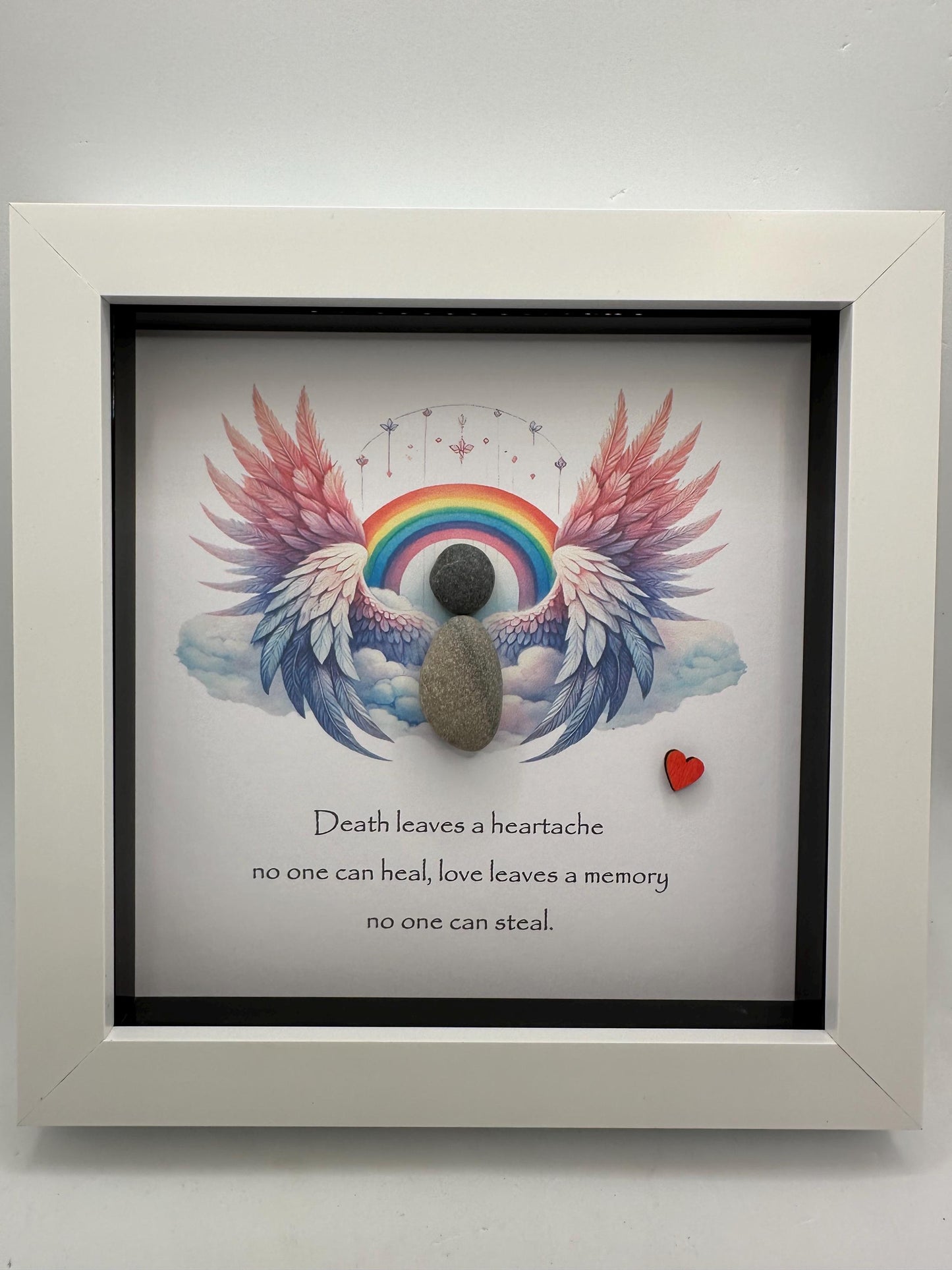 Death leaves a heartache no one can heal, pebble art. Pebble art sympathy, sympathy gift, bereavement gift, sympathy card, angel gift,