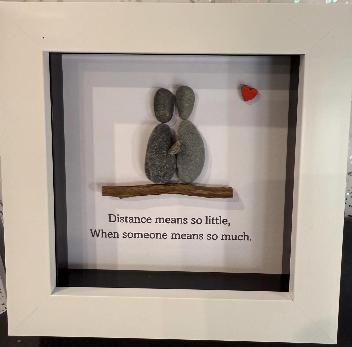 4”x4” friends pebble art, friends distance gift, pebble art gift, friend gift, friends