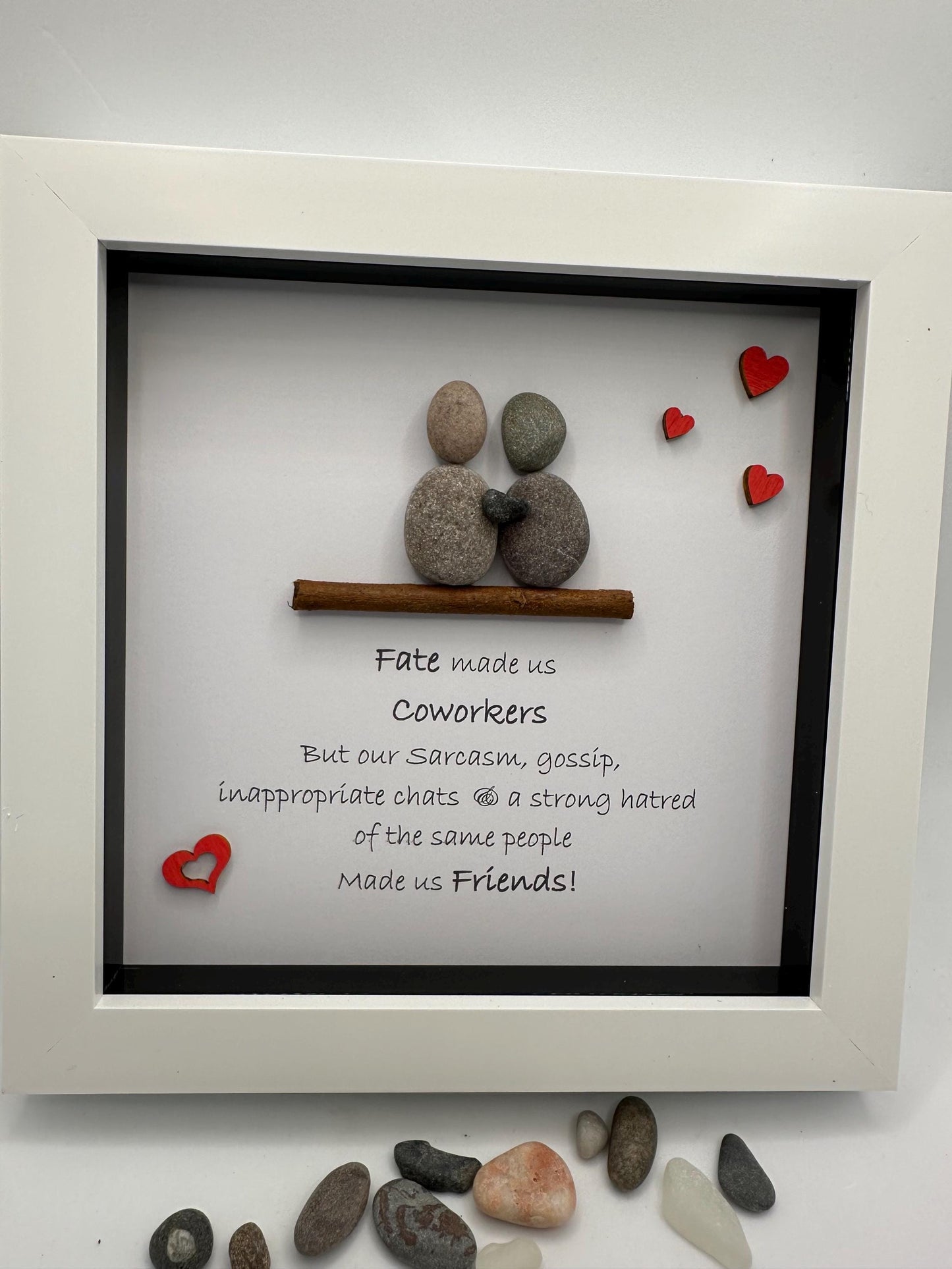 Pebble Art Coworker, pebble art gift, pebble art work gift, pebble art colleague gift, retirement gift, leaving work gift, pebble art, work