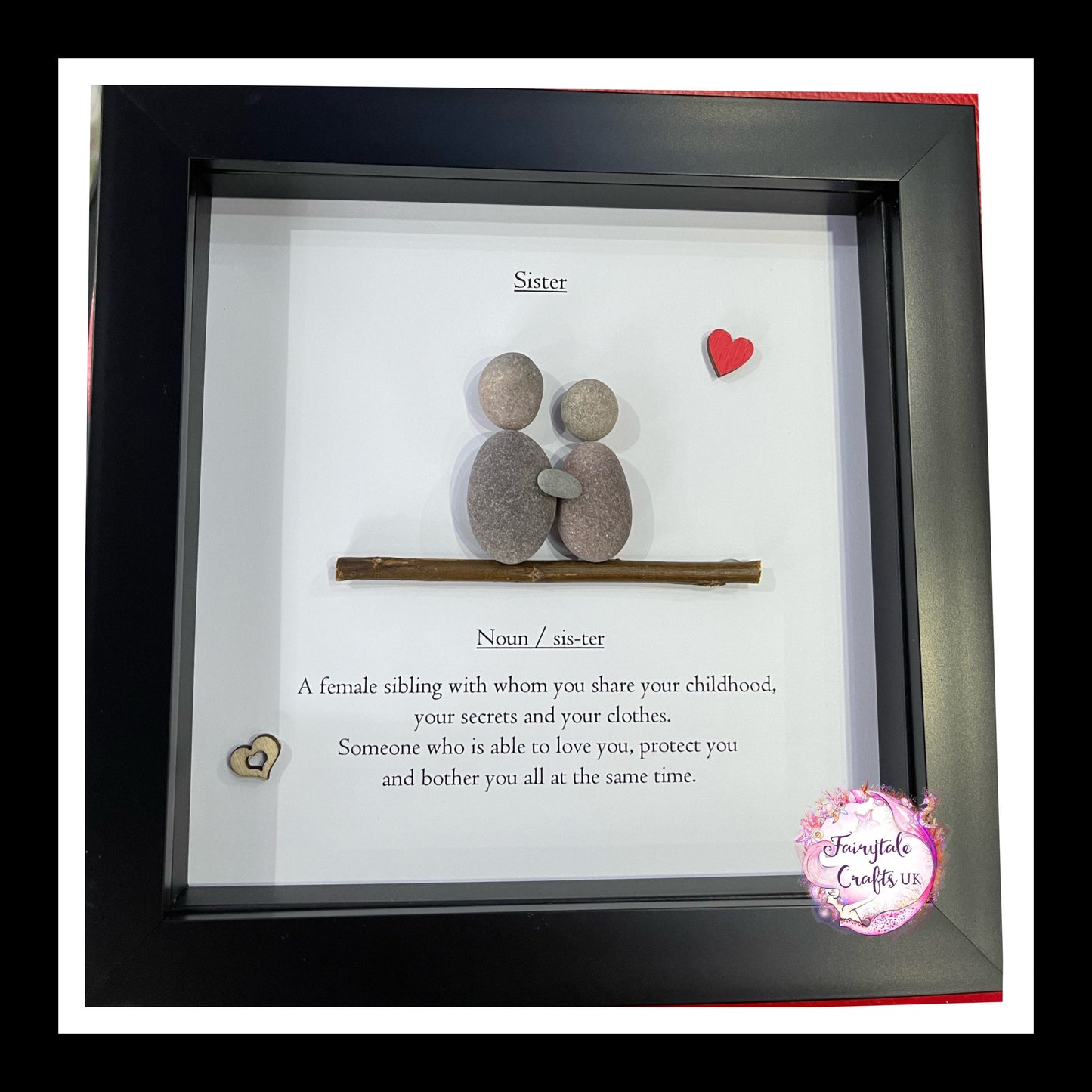 Sister pebble art, pebble art family, pebble art picture, sister meaning, sister quote, birthday gift, personalised gift, sister