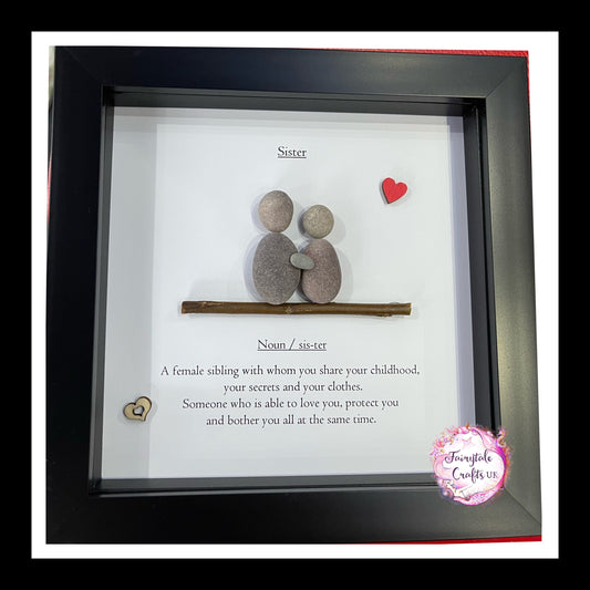 Sister pebble art, pebble art family, pebble art picture, sister meaning, sister quote, birthday gift, personalised gift, sister