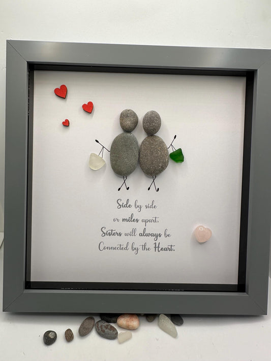 sister pebble art, sister miles apart, sister gift, pebble art sister, sister pebble gift, sisters, sister
