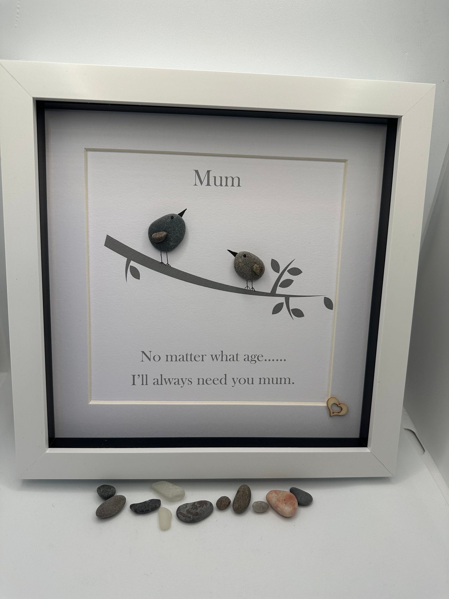 Mother’s Day pebble art, mum pebble art, mother pebble art, family pebble art, pebble bird, Mother’s Day, Mother’s Day gift, mum gift