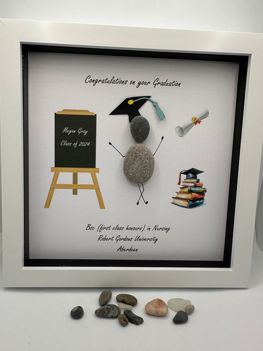 Pebble art- pebble art graduation- graduation gift- personalised picture - personalised pebble art