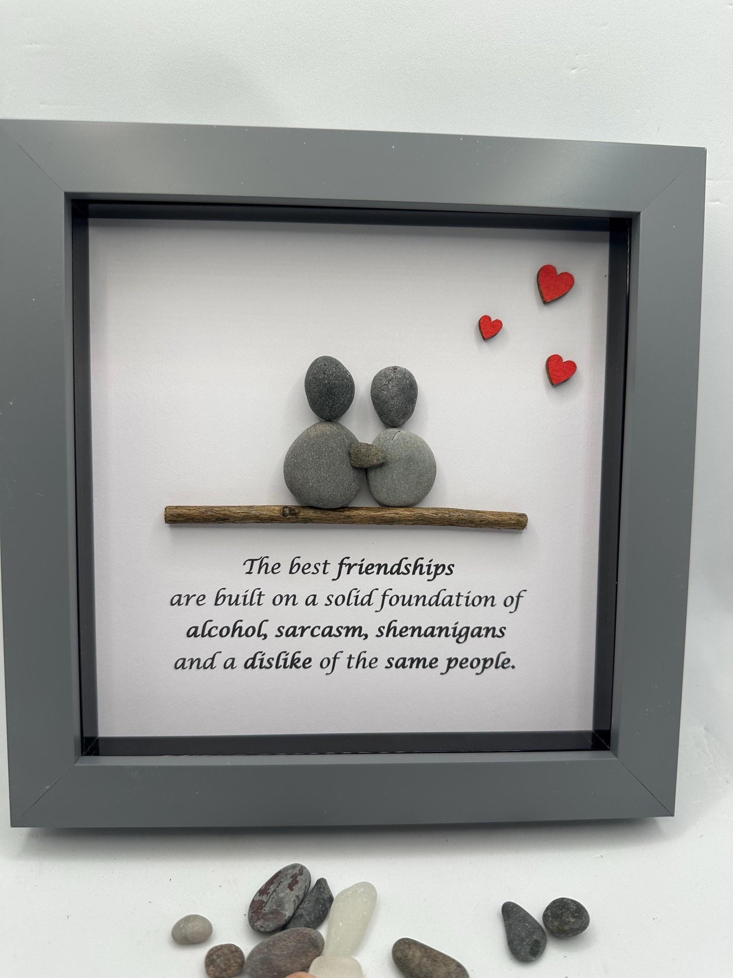 Pebble art friends, friendship pebble art, friend gift, birthday gift