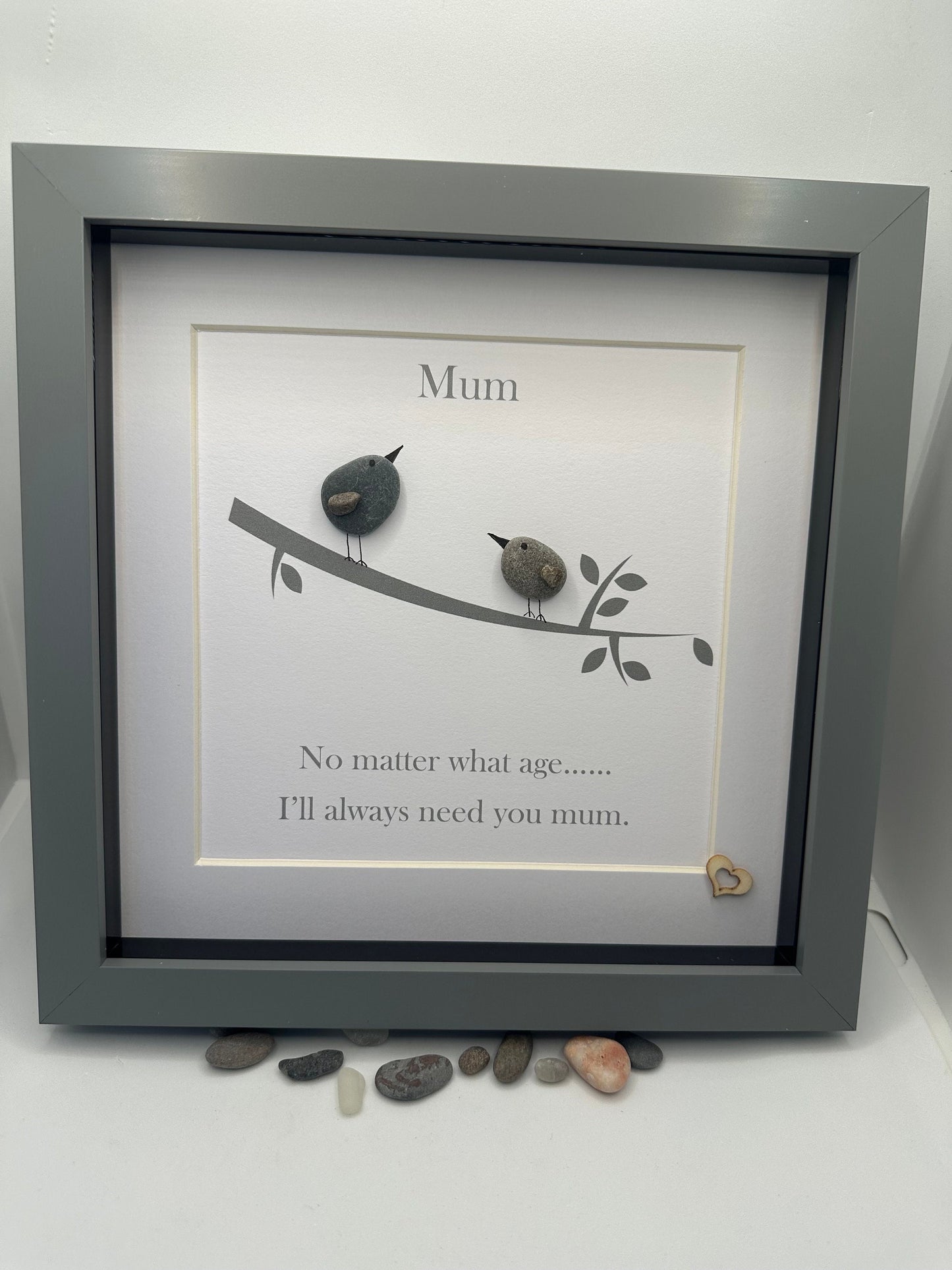 Mother’s Day pebble art, mum pebble art, mother pebble art, family pebble art, pebble bird, Mother’s Day, Mother’s Day gift, mum gift