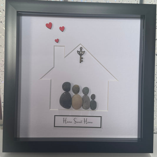 New home pebble art, home sweet home, gift, new home gift, pebble art, house gift, house warming
