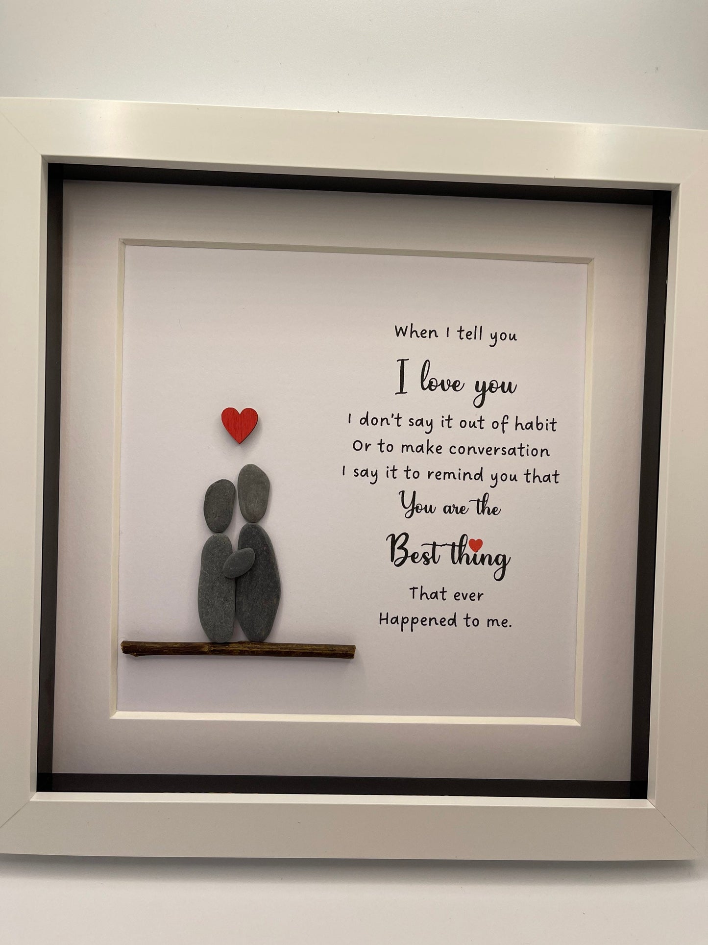 Personalized Couple Pebble Art - Inspirational Love Quote, Valentine's Gift