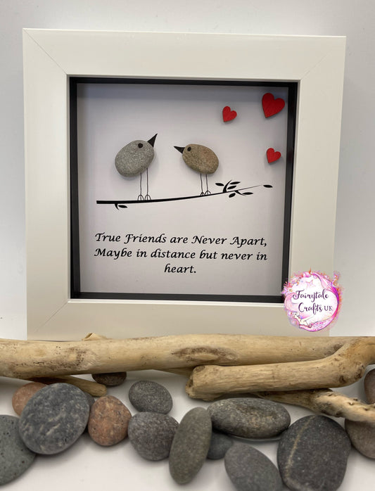 Pebble Art Friends Picture, Scottish Bird Pebble Gift