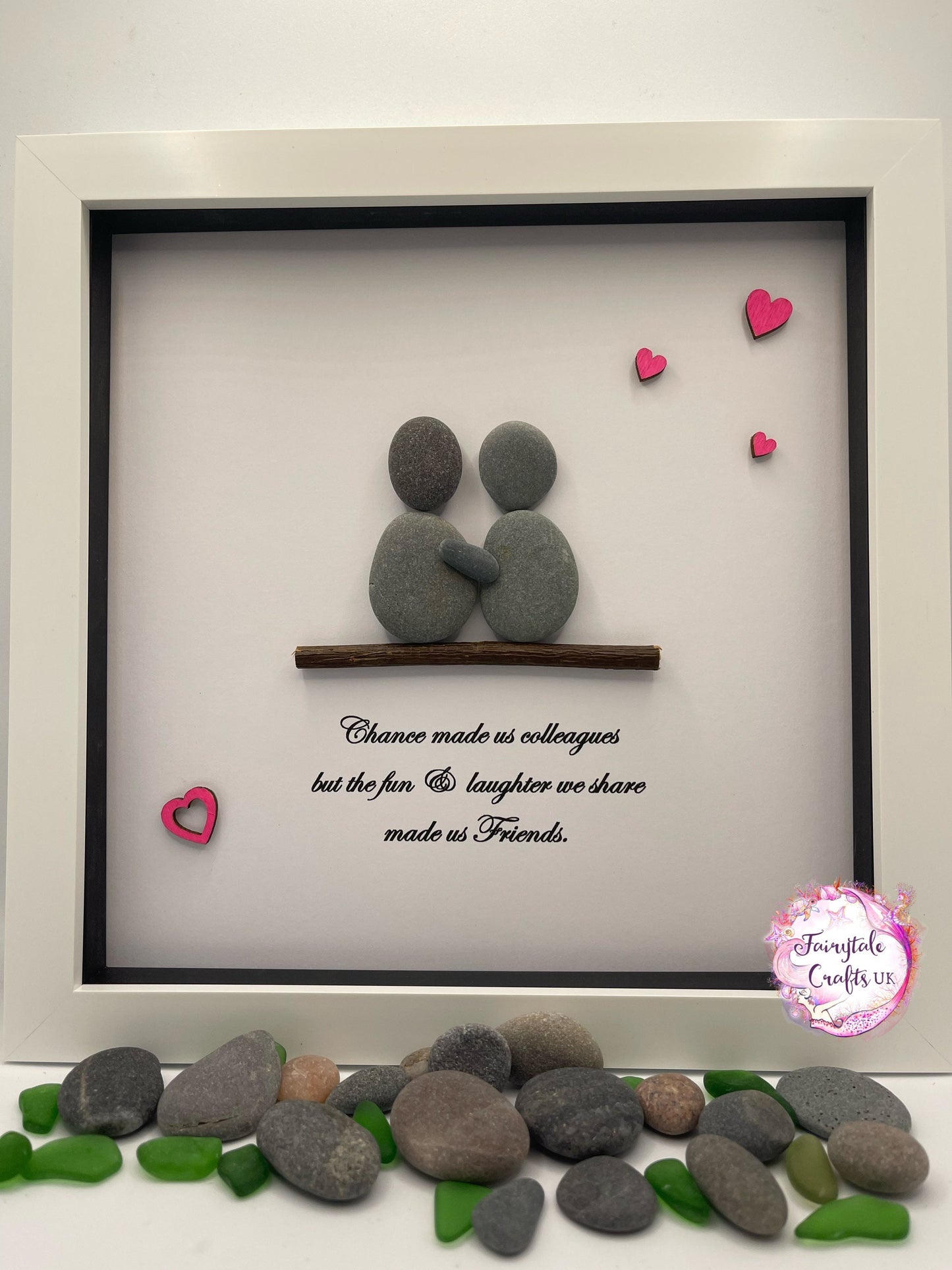 Pebble Art Colleague Gift Retirement Gift, chance made us colleagues, pebble art work gift, colleague gift, colleague pebble art, work gift