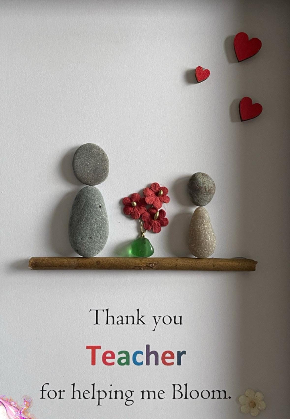 Pebble art teacher, teacher gift, Scottish pebble art, stone pictures, gift ideas, pebbles,
