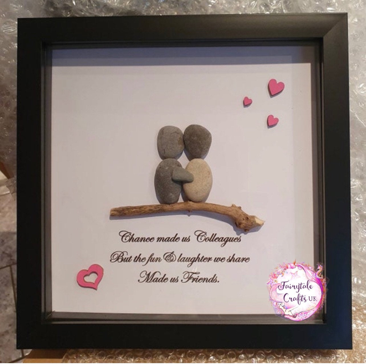 Pebble Art Colleague Gift Retirement Gift, chance made us colleagues, pebble art work gift, colleague gift, colleague pebble art, work gift