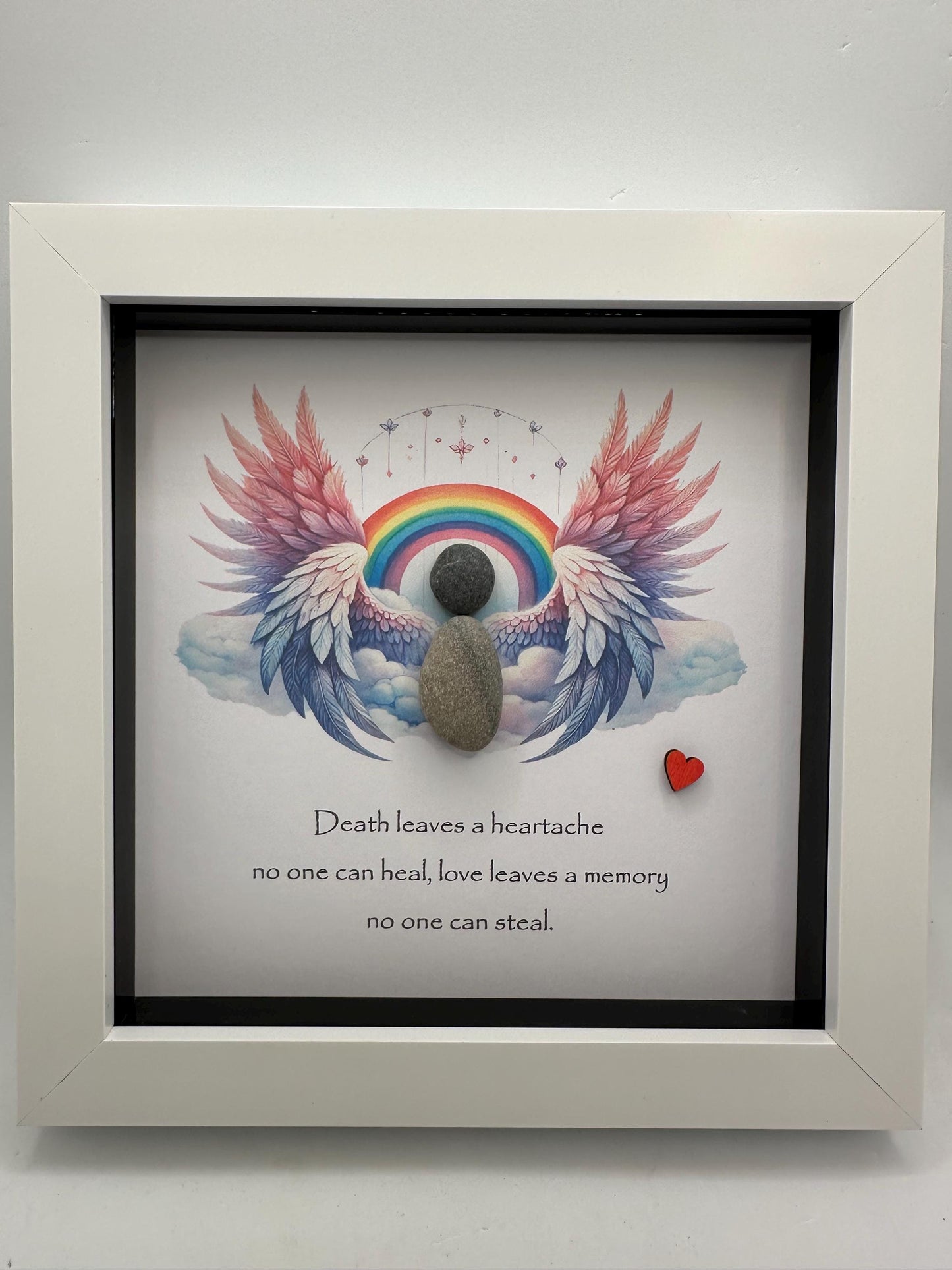 Death leaves a heartache no one can heal, pebble art. Pebble art sympathy, sympathy gift, bereavement gift, sympathy card, angel gift,