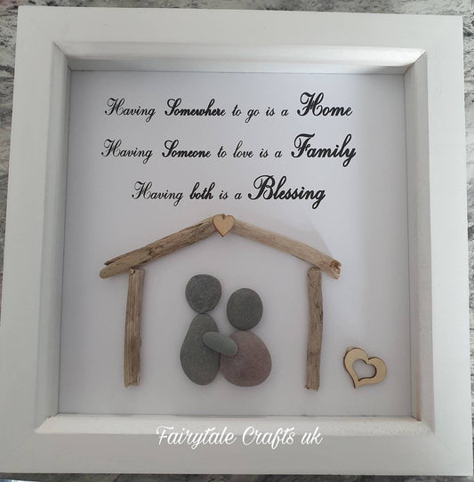 Pebble Art new home, Scottish New Home Gift, pebble art couple gift, new home framed, new home gift, pebble art, new home pebble art