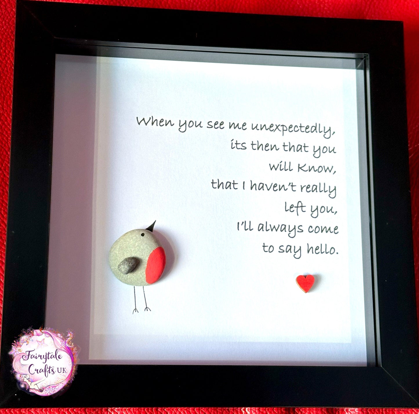 Robin Pebble Art, Bereavement Gift, Sympathy Stone Picture. Robin pebble art, pebble art robin. Sympathy gifts. Robin, pebble art