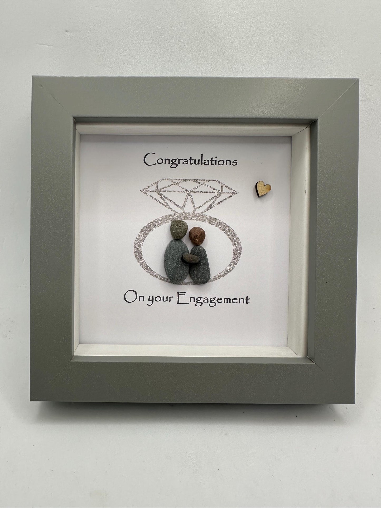 engagement pebble art, engagement gift, engagement ring pebble art, pebble art engagement,