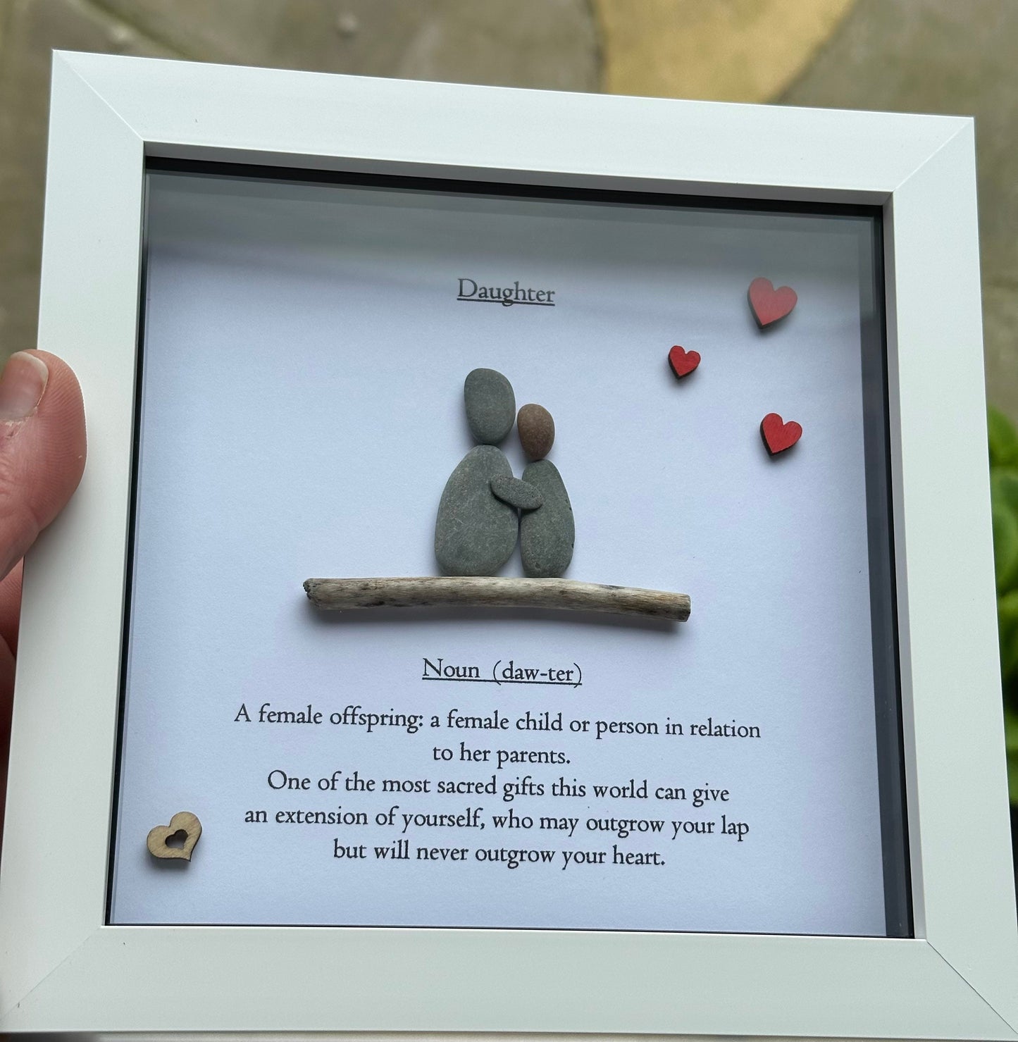 Daughter pebble art, pebble art family, pebble art picture, daughter meaning, daughter quote, birthday gift, personalised gift, daughter