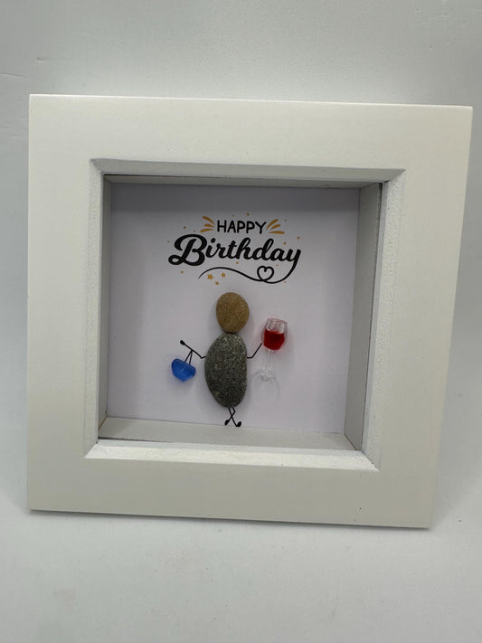 Birthday pebble art, pebble art friends, gift, personalised,friend gift, happy birthday