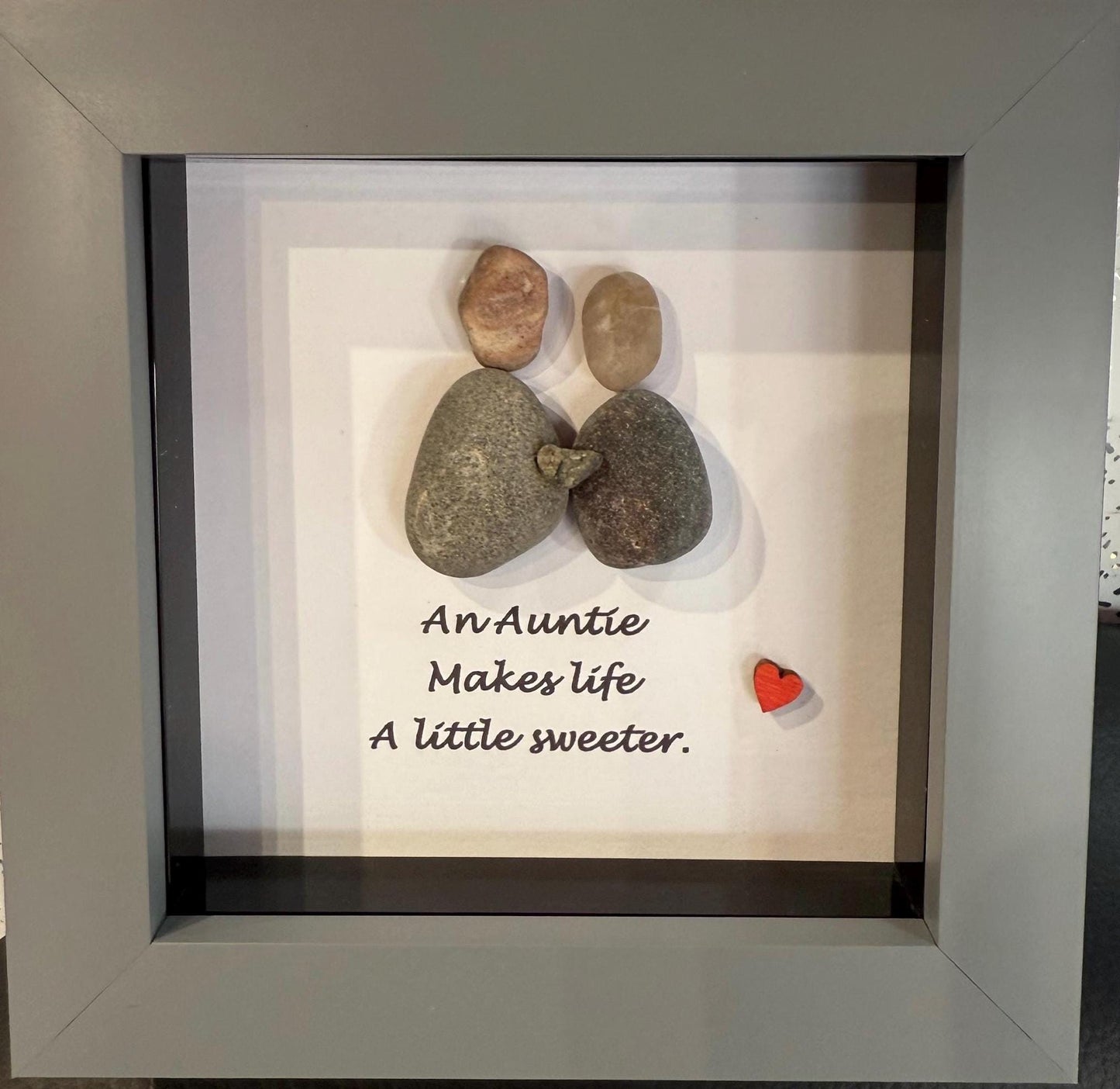 4”x4” aunt pebble art, auntie, pebble art gift, daughter gift, friends