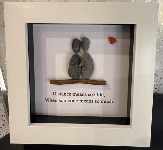 4”x4” friends pebble art, friends distance gift, pebble art gift, friend gift, friends