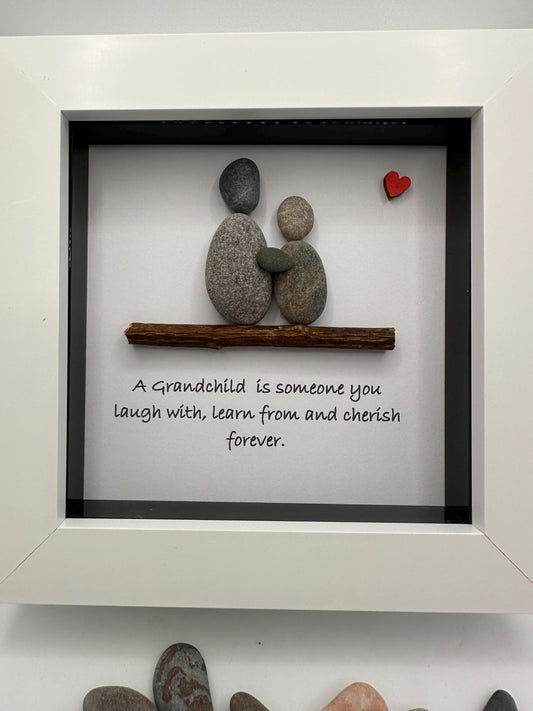 4”x4” Grandchild pebble art, grandchild , pebble art gift, daughter gift, friends