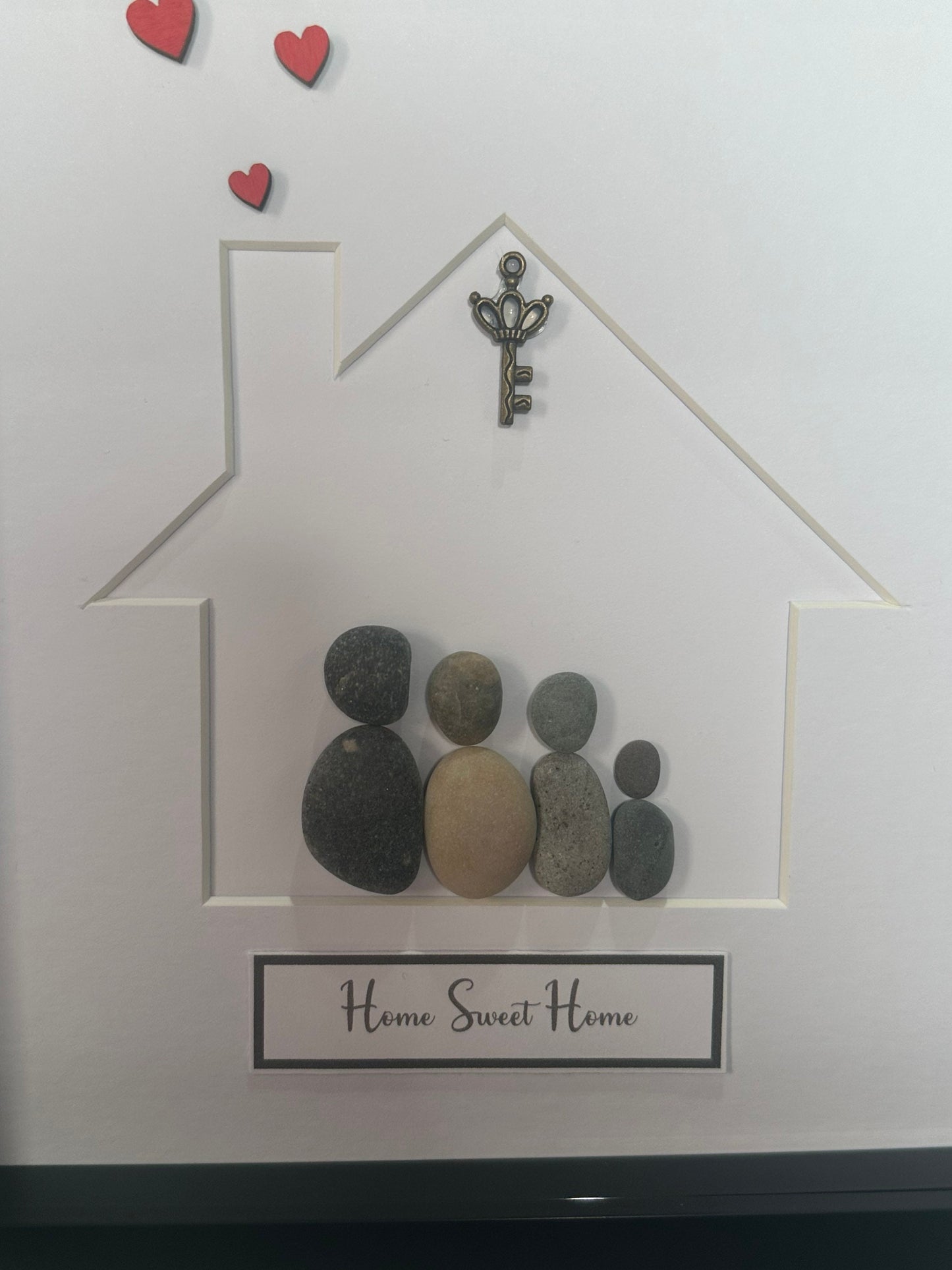 New home pebble art, home sweet home, gift, new home gift, pebble art, house gift, house warming