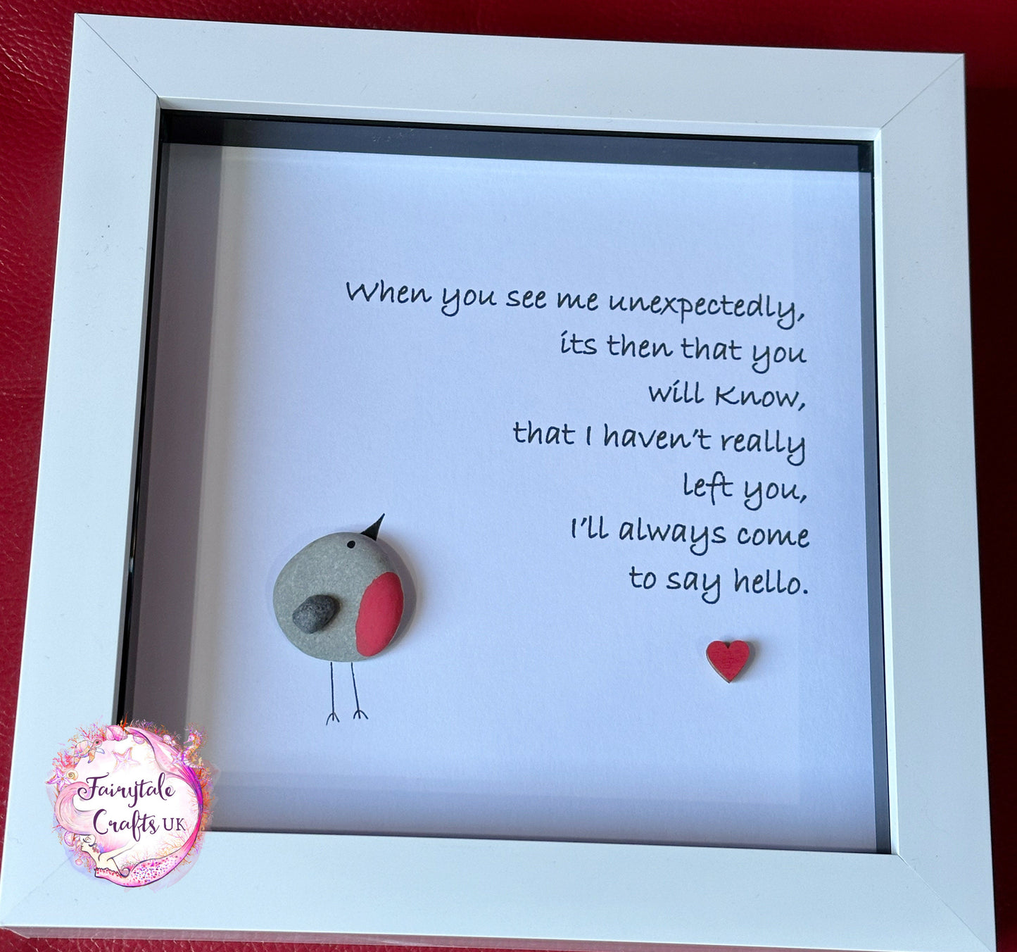 Robin Pebble Art, Bereavement Gift, Sympathy Stone Picture. Robin pebble art, pebble art robin. Sympathy gifts. Robin, pebble art