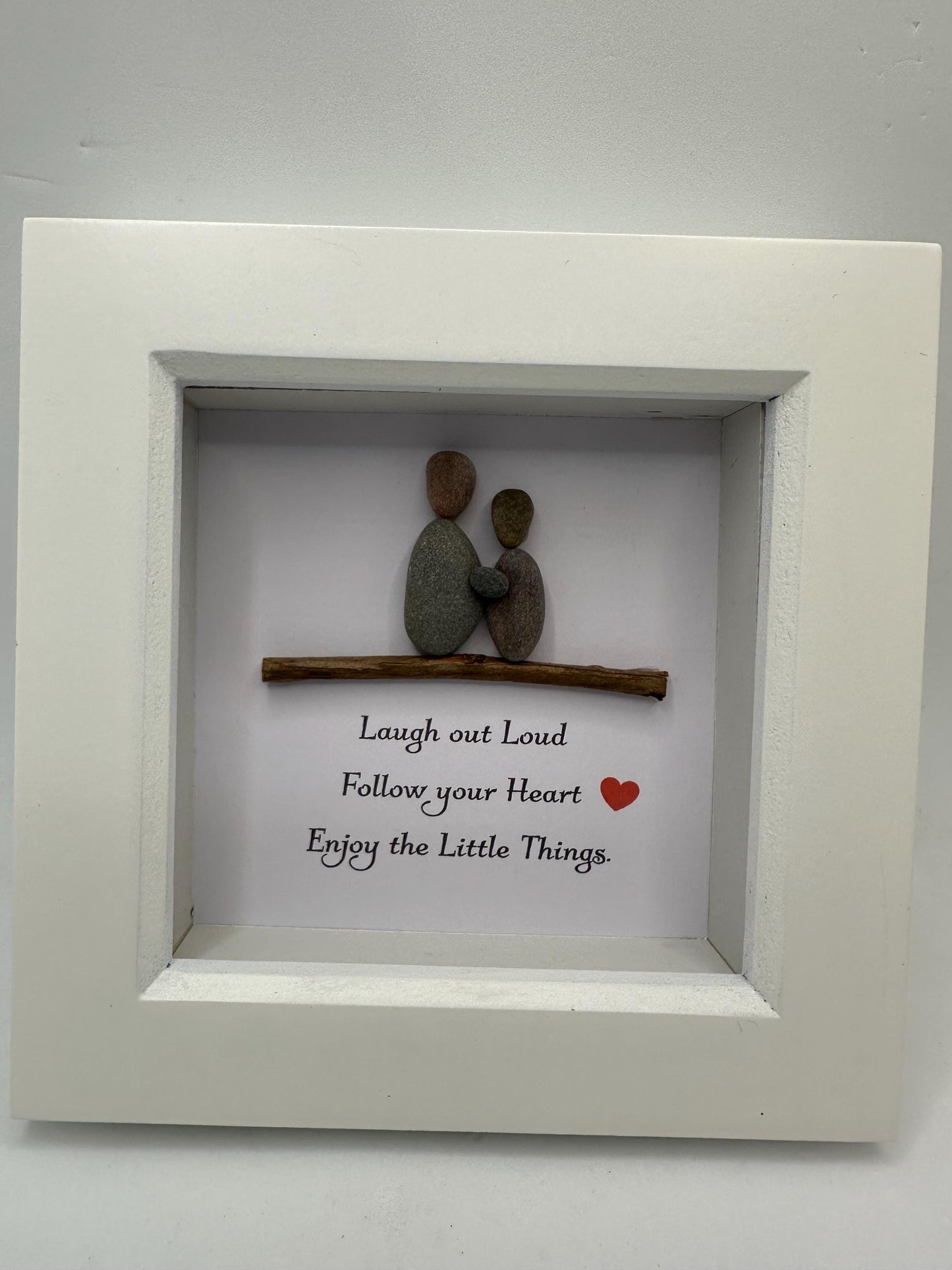 Pebble Art Friends Picture: Scottish Made Gift (4"x4")