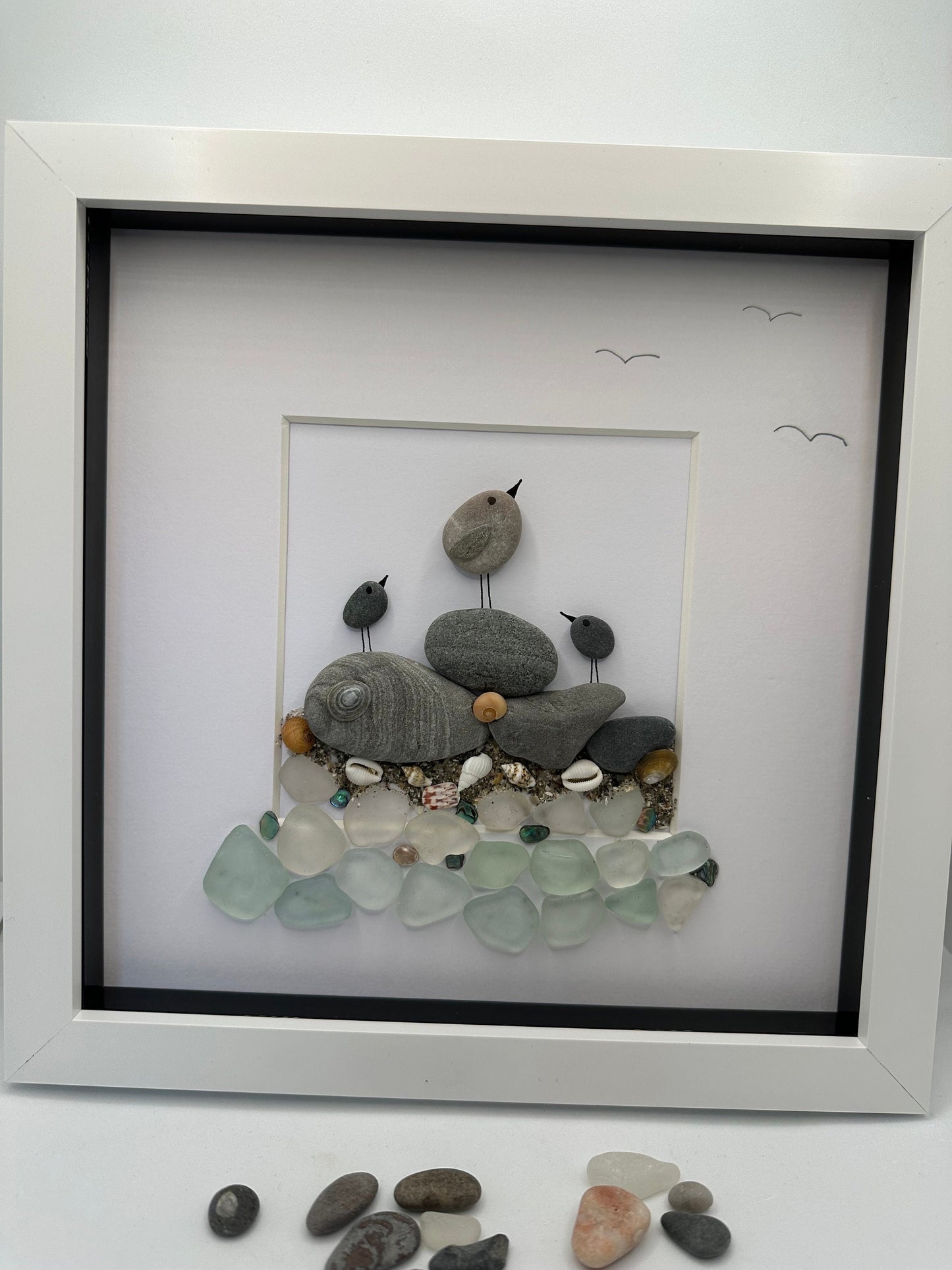 Bird pebble art, pebble art birds, beach pebble art, pebble art bird, beach gift,
