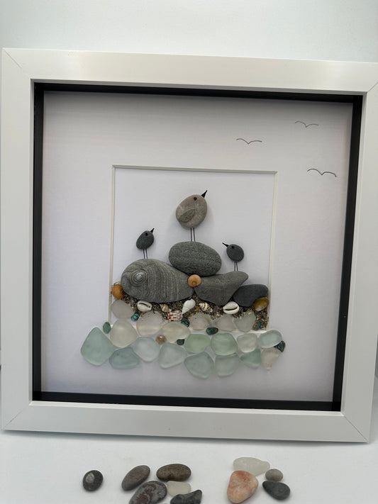 Bird pebble art, pebble art birds, beach pebble art, pebble art bird, beach gift,