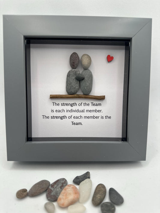 colleague pebble art, employee gift, team work gift, pebble art work