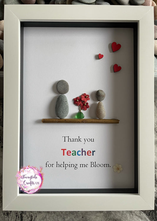 Pebble art teacher, teacher gift, Scottish pebble art, stone pictures, gift ideas, pebbles,