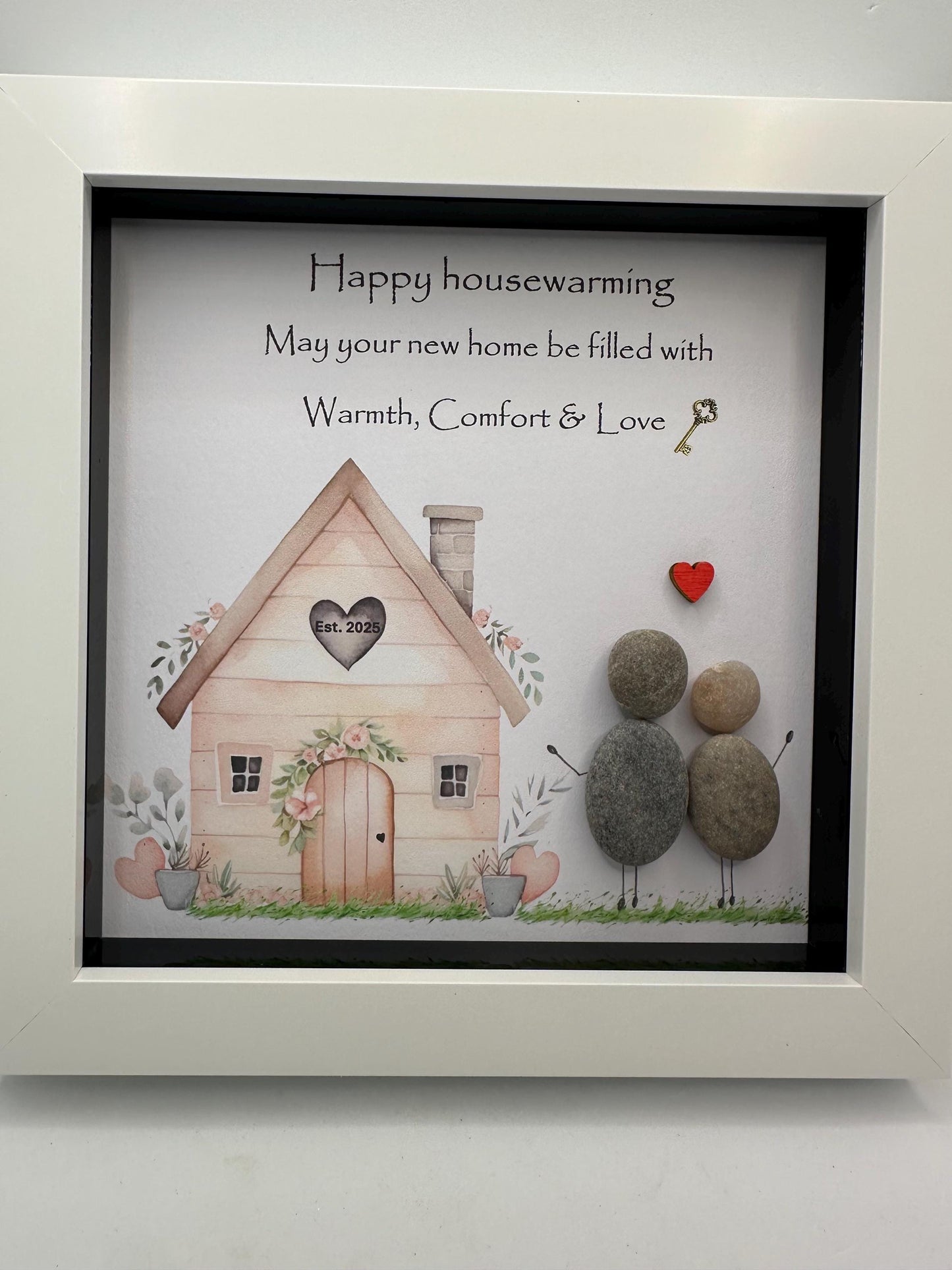 New home pebble art, home sweet home, gift, new home gift, pebble art, house gift, house warming
