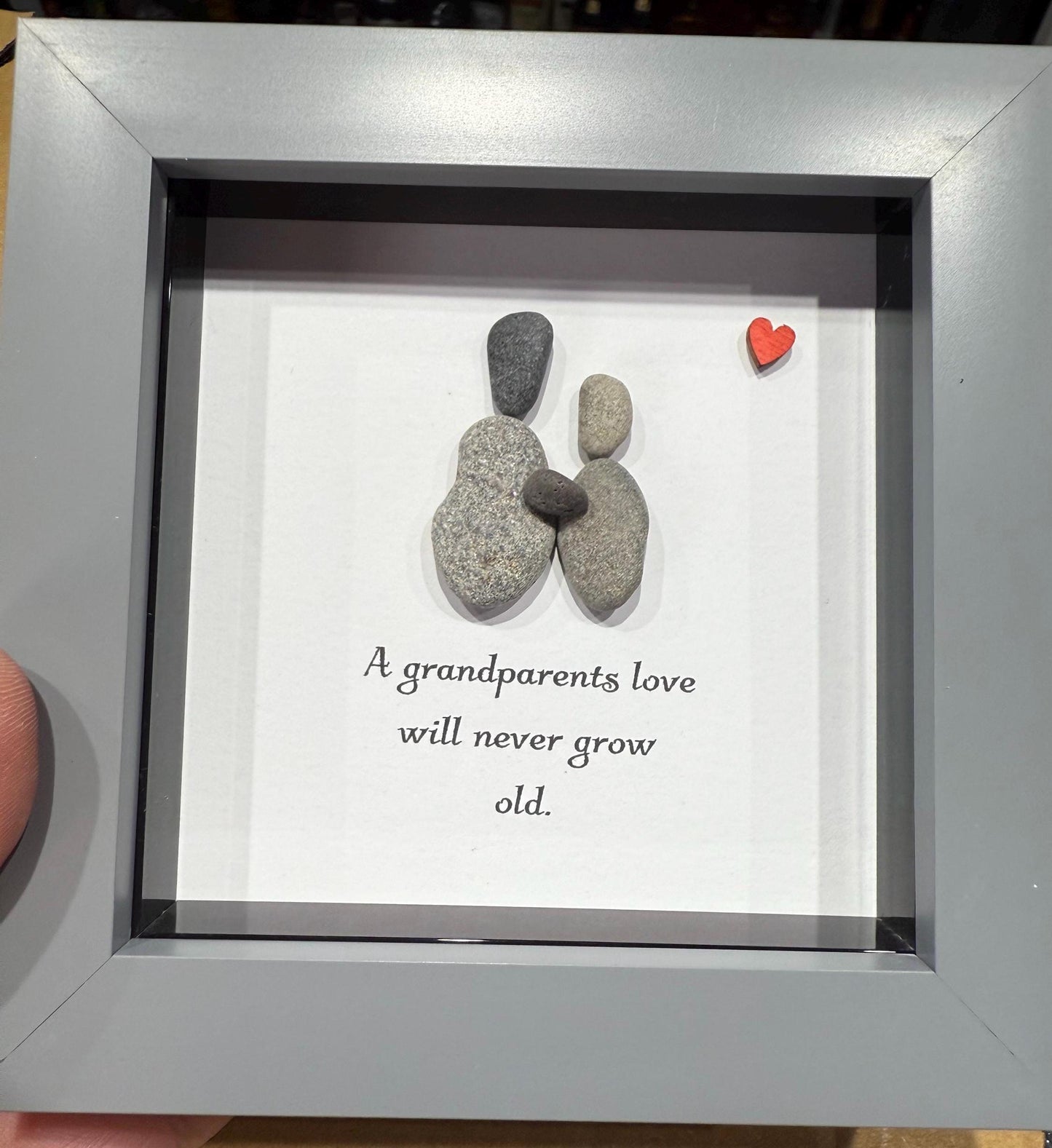grandparents pebble art, pebble art grandma, pebble art gift, Christmas gift, pebble art