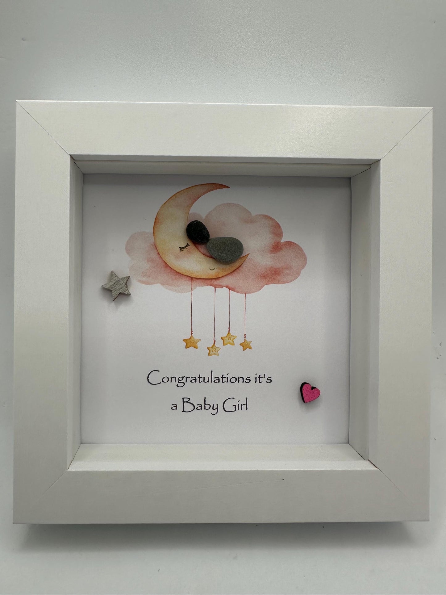 new baby girl pebble art, pebble art new baby, new baby girl, pebble art, new baby gift, new baby girl gift,it’s a girl
