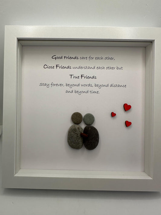 good friends pebble art, pebble art friends, quote pebble art, friend pebble art, birthday gift, birthday pebble art, friends