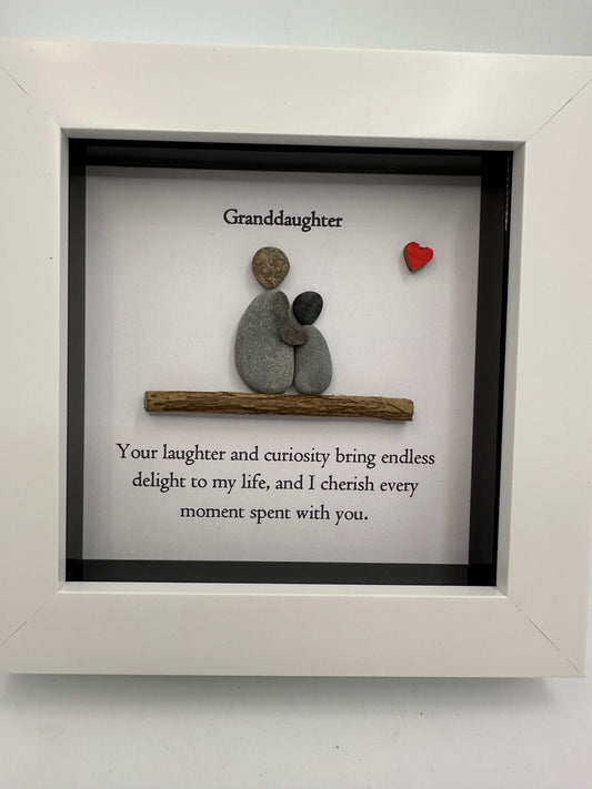 4”x4” Granddaughter pebble art, grandchild , pebble art gift, daughter gift, friends