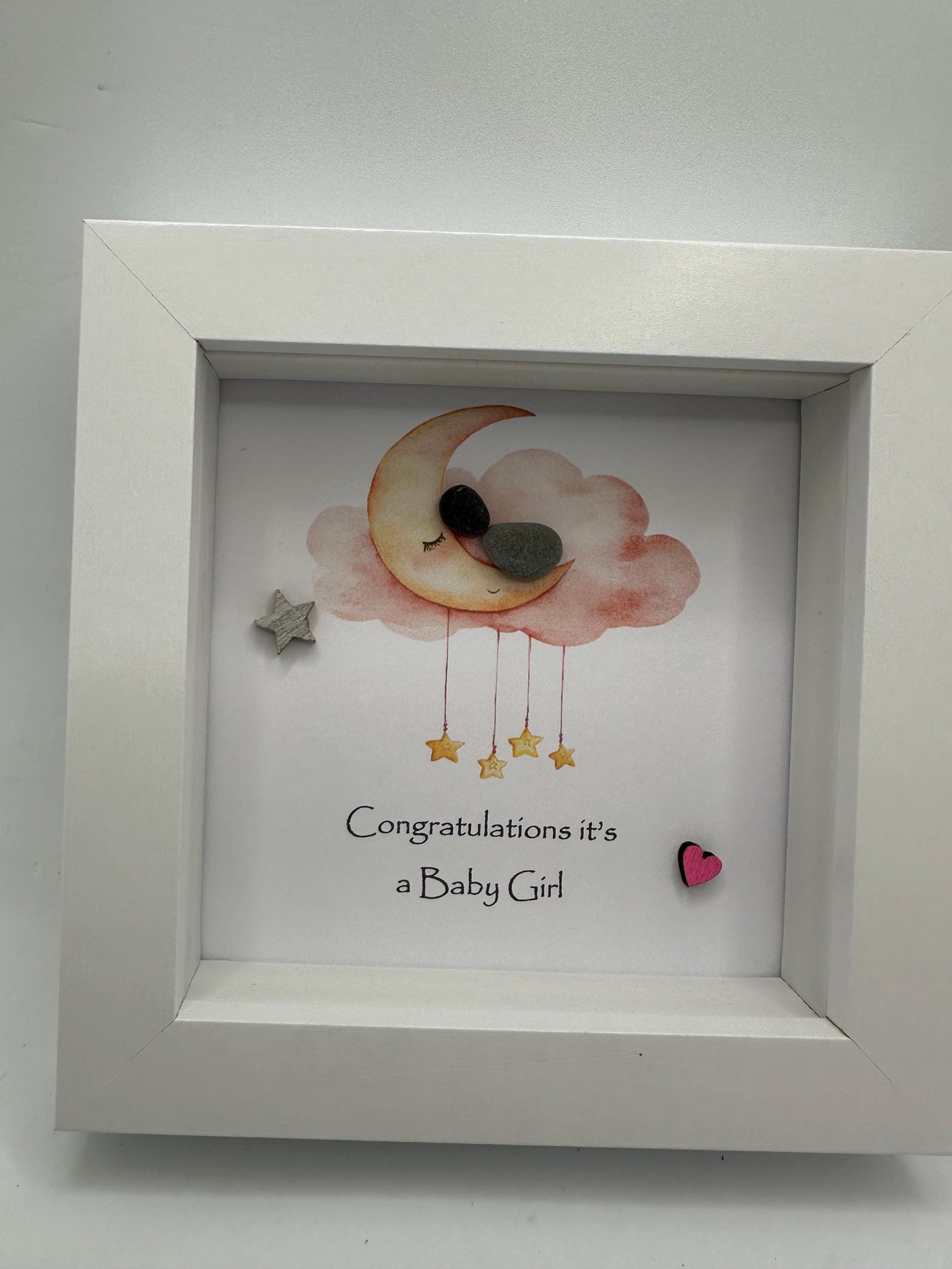 new baby girl pebble art, pebble art new baby, new baby girl, pebble art, new baby gift, new baby girl gift,it’s a girl