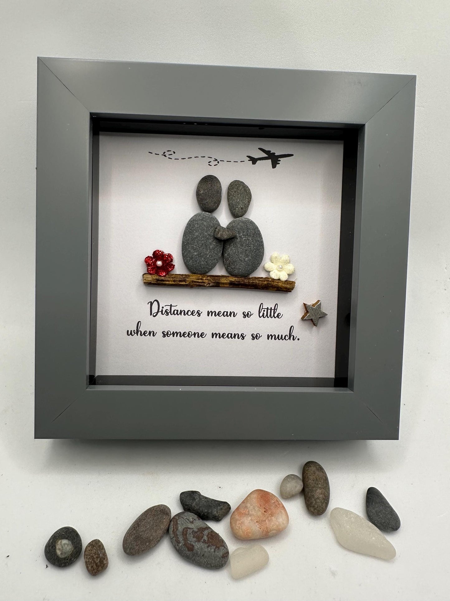 4”x4” friends pebble art, friends distance gift, pebble art gift, friend gift, friends