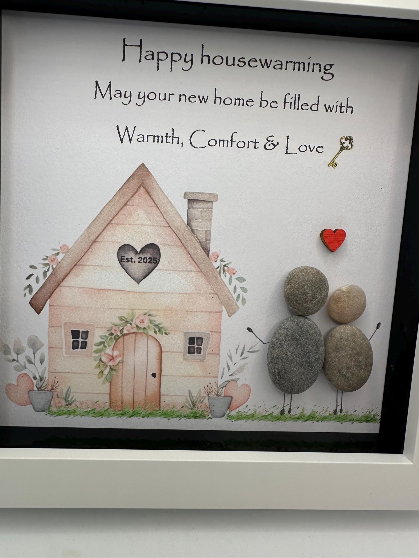 New home pebble art, home sweet home, gift, new home gift, pebble art, house gift, house warming