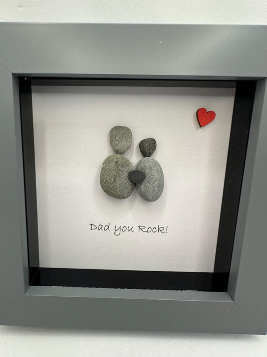 happy Father’s Day pebble art, dad you rock, pebble art father, pebble art dad